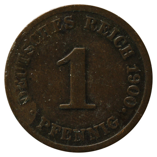 German Empire 1900J Pfennig Very Fine (VF20)