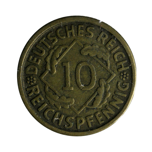 German Weimar Republic 1925D 10 Pfennig Extra Fine (EF40)