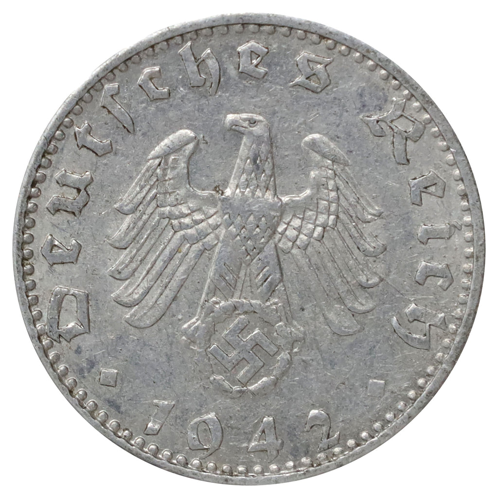 German Third Reich 1942A 50 Pfennig Extra Fine (EF40)