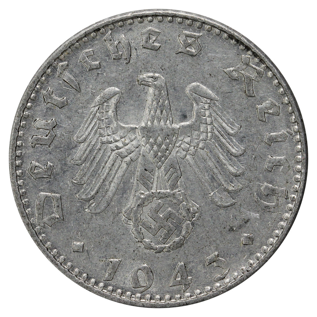 German Third Reich 1943A 50 Pfennig Extra Fine (EF40)