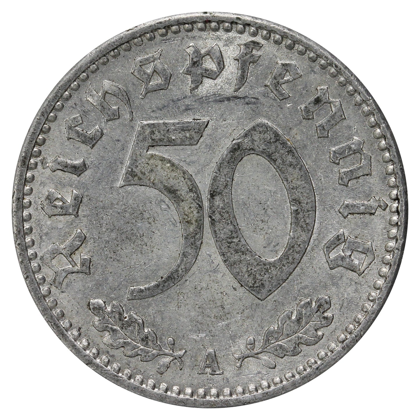 German Third Reich 1943A 50 Pfennig Extra Fine (EF40)