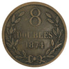 Guernsey 1874 8 Doubles F-VF (F15)