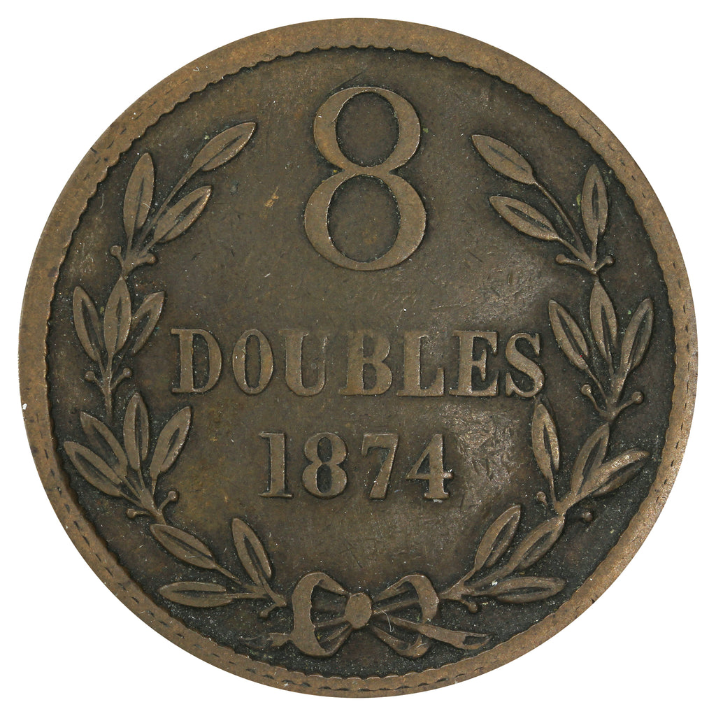 Guernsey 1874 8 Doubles F-VF (F15)