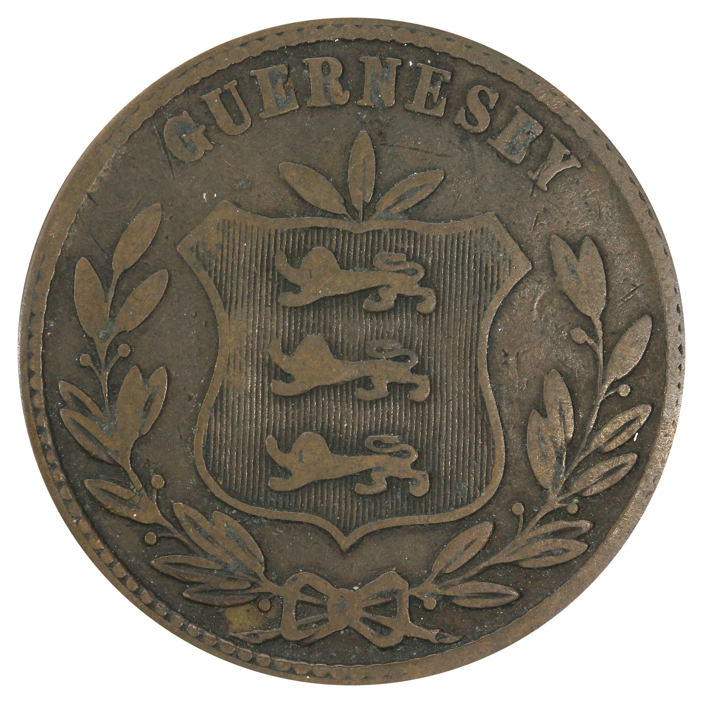 Guernsey 1874 8 Doubles F-VF (F15)