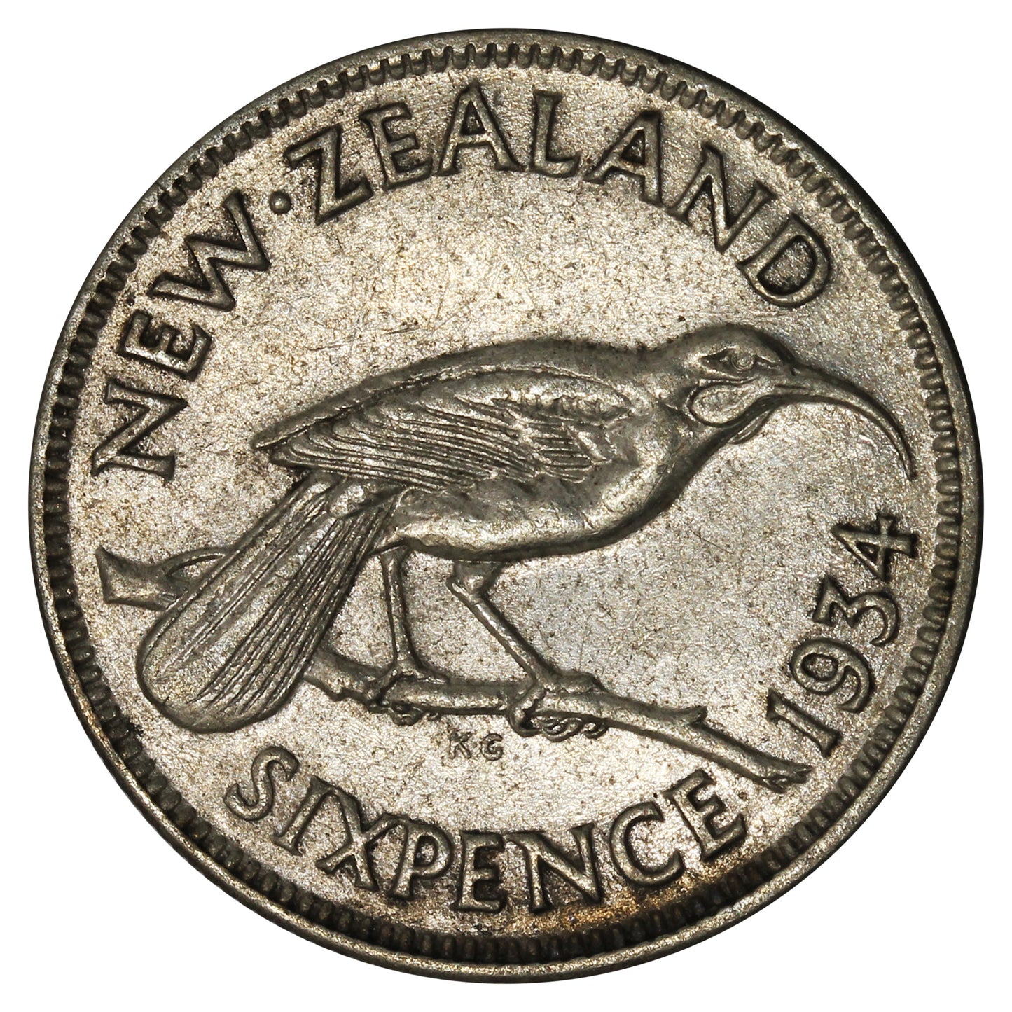 New Zealand 1934 6 Pence VF-EF (VF30)