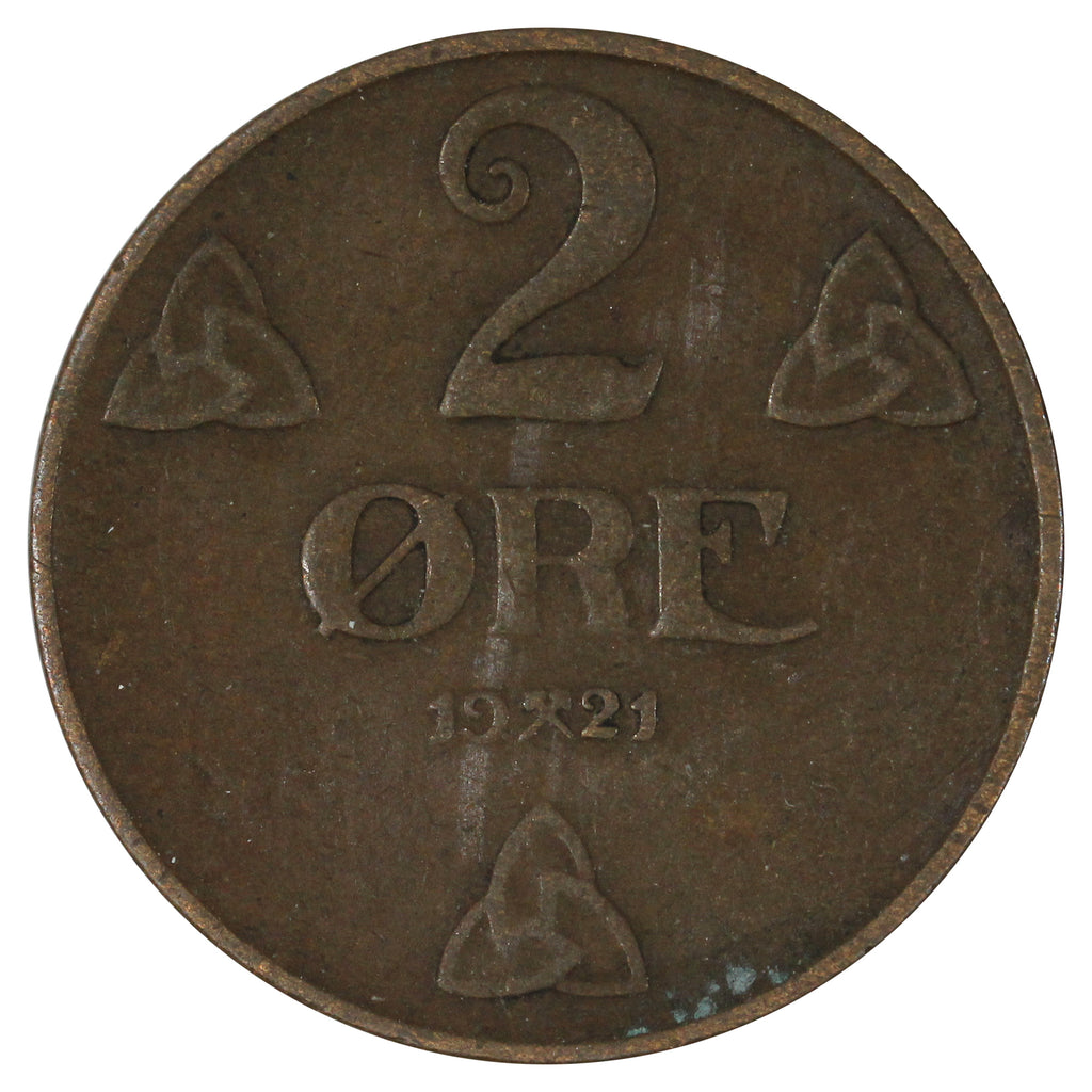 Norway 1921 2 Ore VF-EF (VF-30)