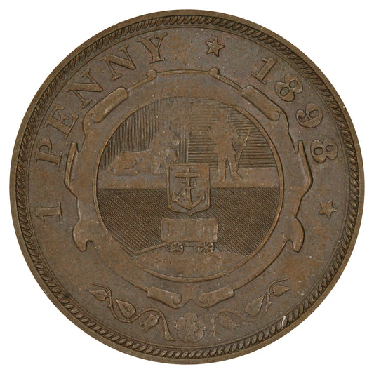 South Africa 1898 Penny Extra Fine (EF40)