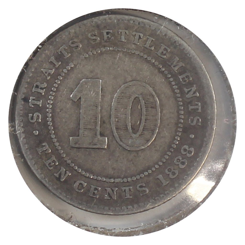 Straits Settlements 1888 10-cents Fine (F12)