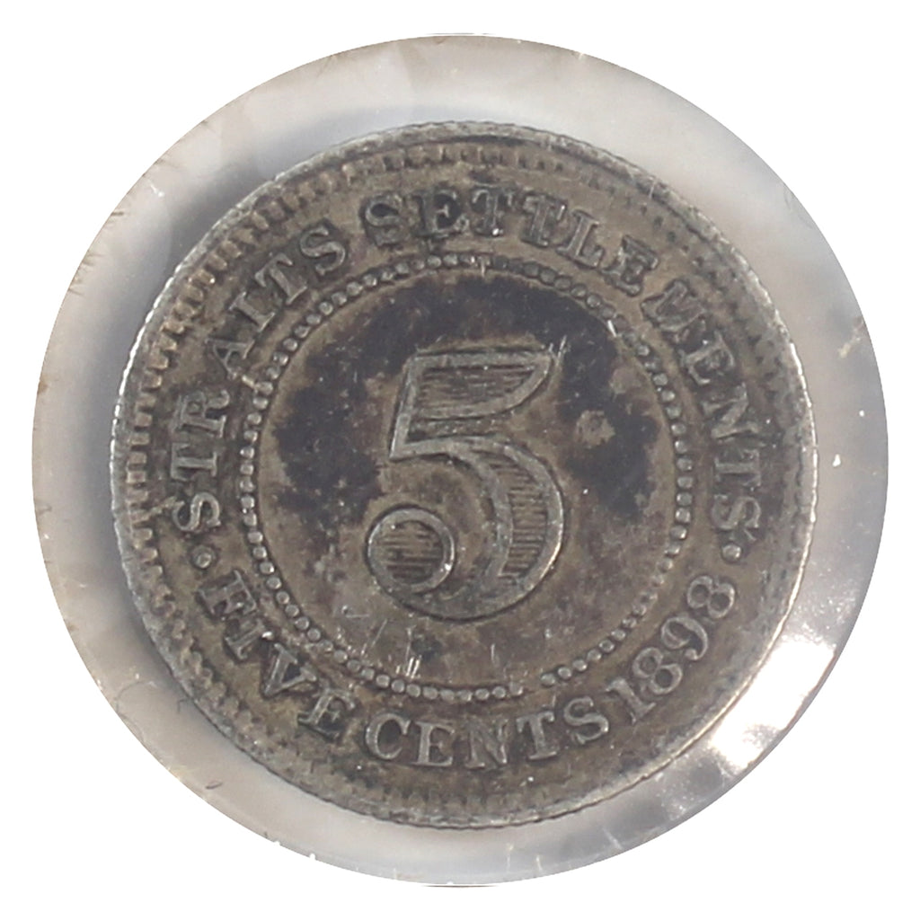 Straits Settlements 1898 5 Cents Very Fine (VF20)