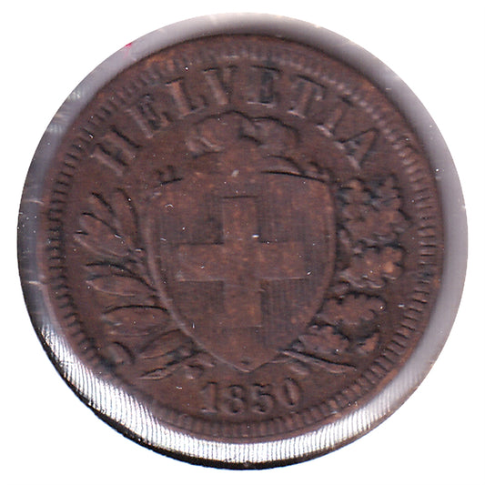 Switzerland 1850A 2 Rappen Very Fine (VF20)