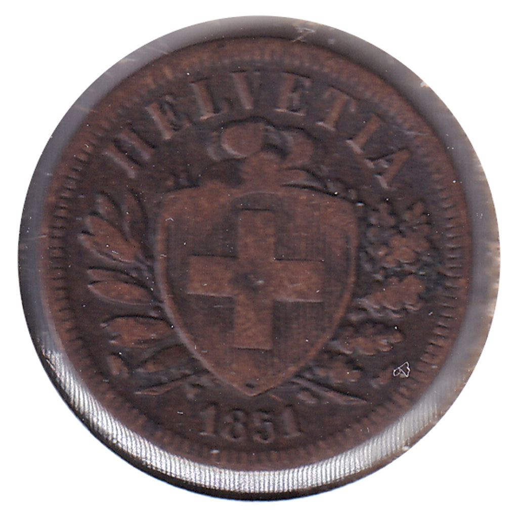 Switzerland 1851A 2 Rappen Very Fine (VF20)