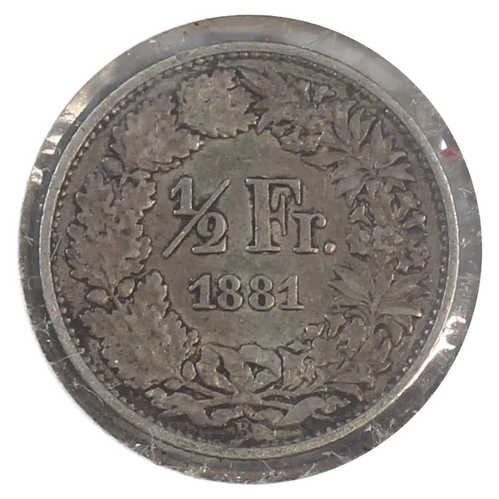 Switzerland 1881B 1/2 Franc Very Fine (VF20)