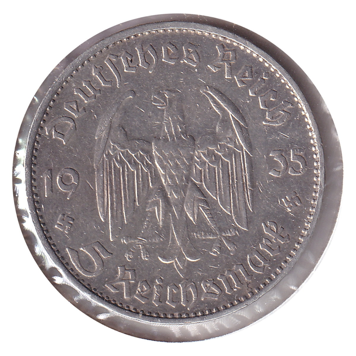 German Third Reich 1935D Potsdam 5 Marks Extra Fine (EF40)