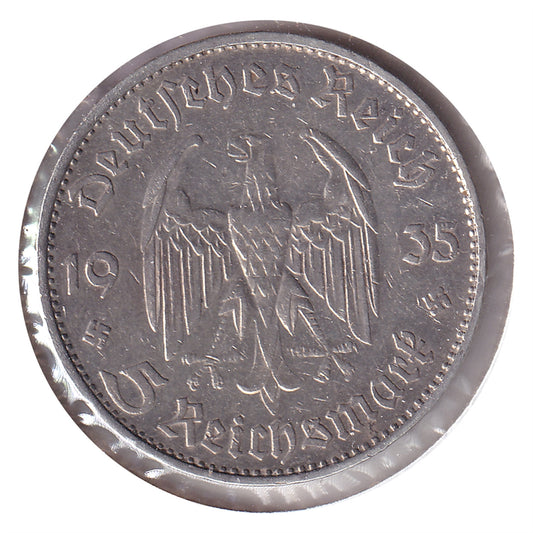 German Third Reich 1935D Potsdam 5 Marks Extra Fine (EF40)