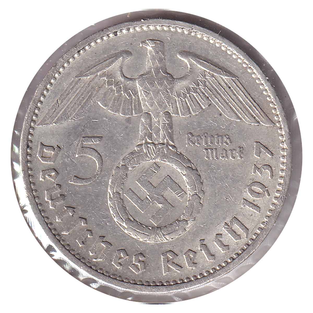 German Third Reich 1937A 5 Marks Extra Fine (EF40)