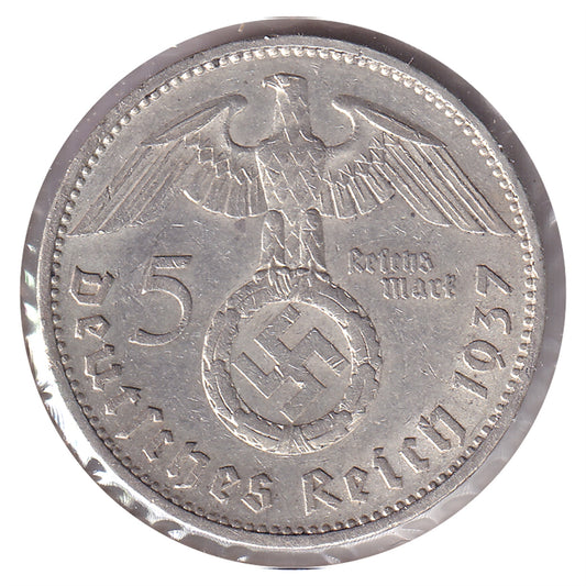 German Third Reich 1937A 5 Marks Extra Fine (EF40)