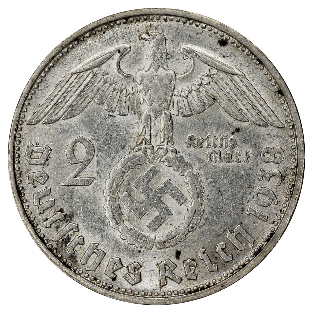 German Third Reich 1938E 2 Marks EF-AU (EF45)