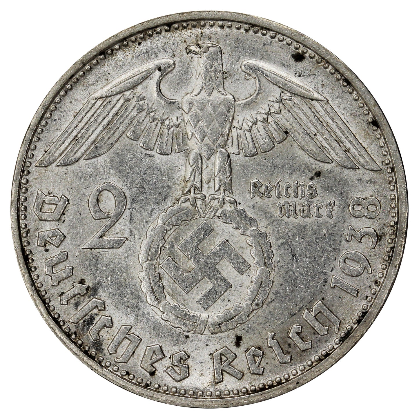 German Third Reich 1938E 2 Marks EF-AU (EF45)