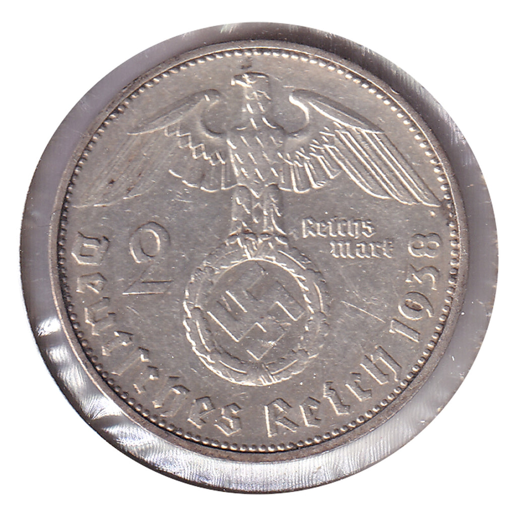 German Third Reich 1938F 2 Marks EF-AU (EF45)
