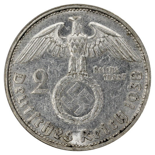 German Third Reich 1938G 2 Marks Extra Fine (EF40)