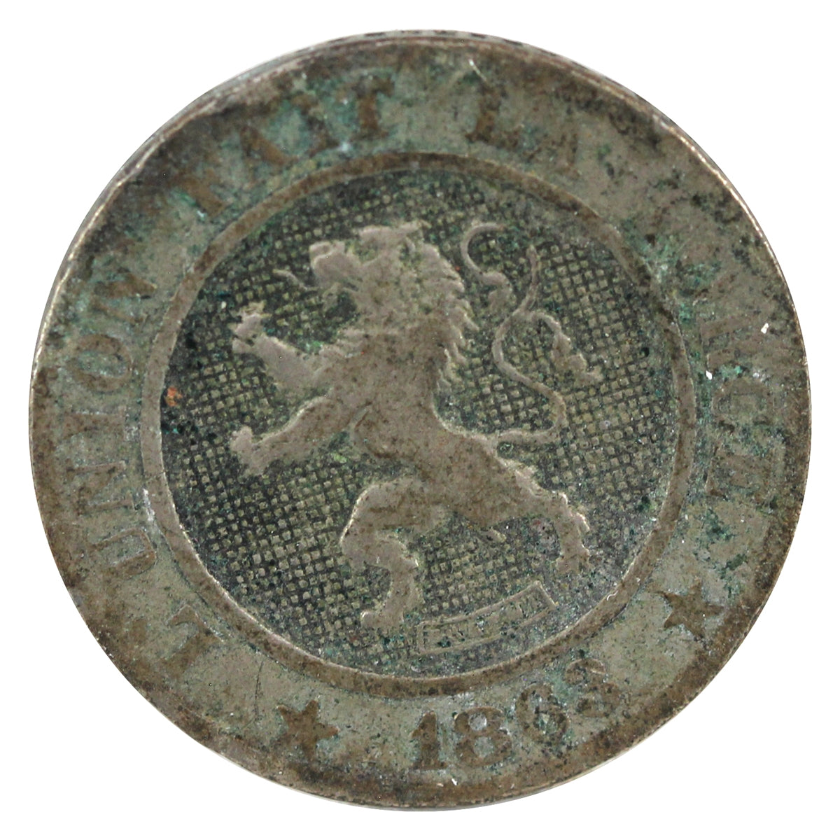 Belgium 1863 10 Centimes VF-EF (VF-30)