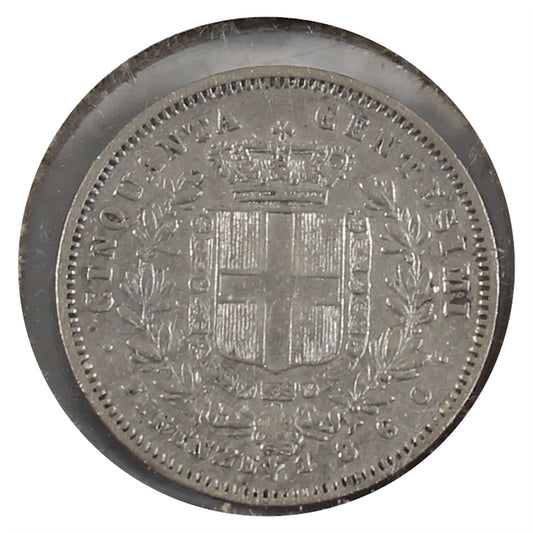 Italy 1860 Emilia 50 Centesimi VF-EF (VF-30) $