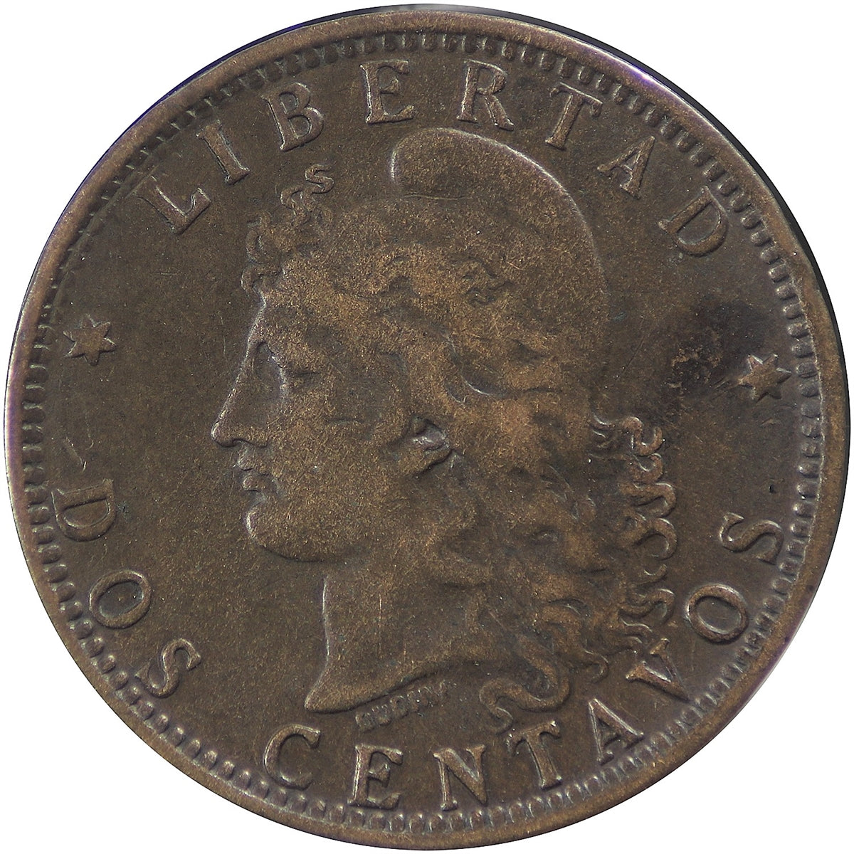 Argentina 1893 2 Centavos Extra Fine (EF-40)