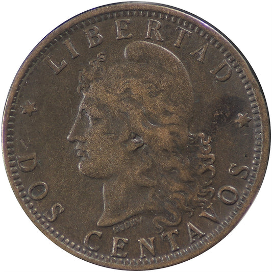 Argentina 1893 2 Centavos Extra Fine (EF-40)