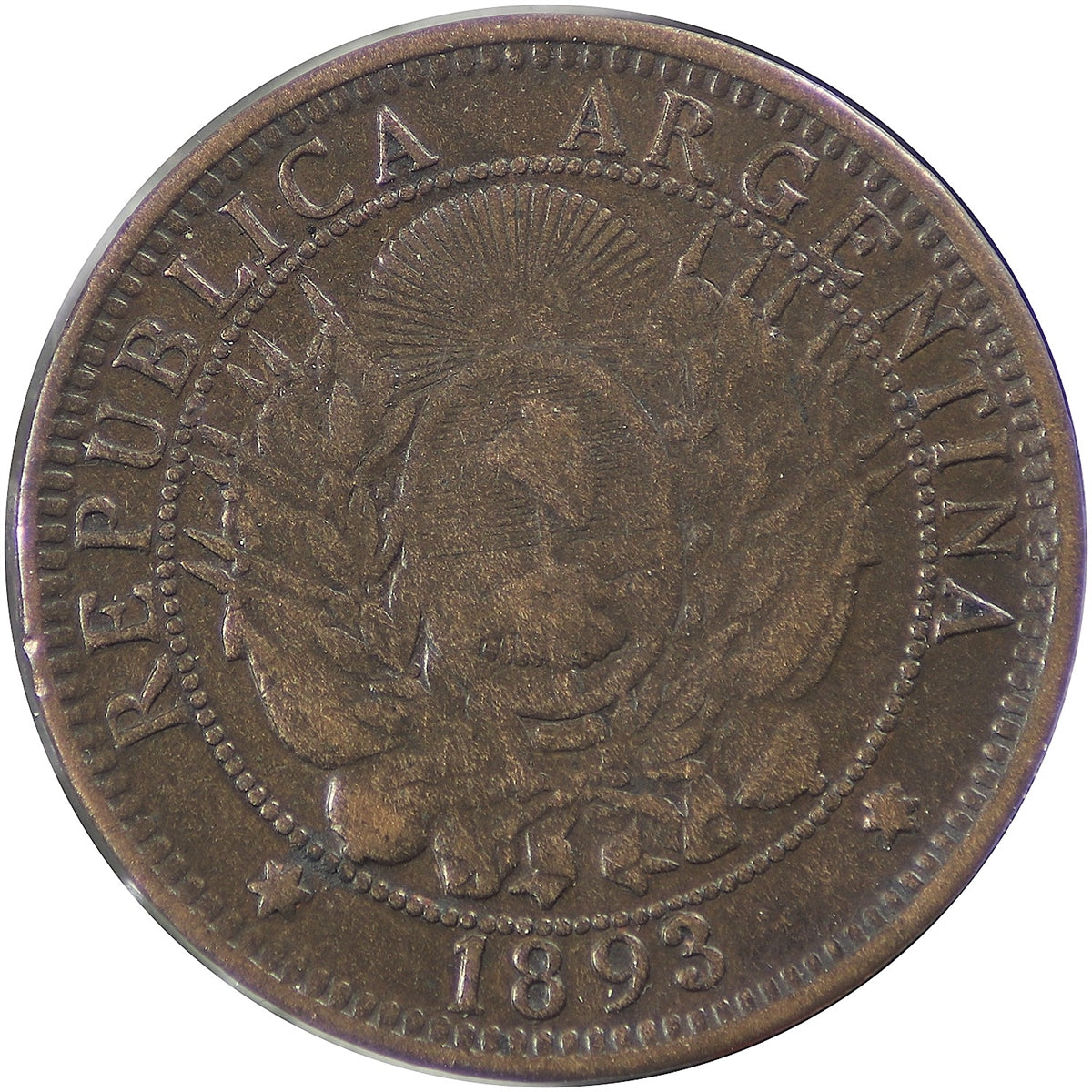 Argentina 1893 2 Centavos Extra Fine (EF-40)