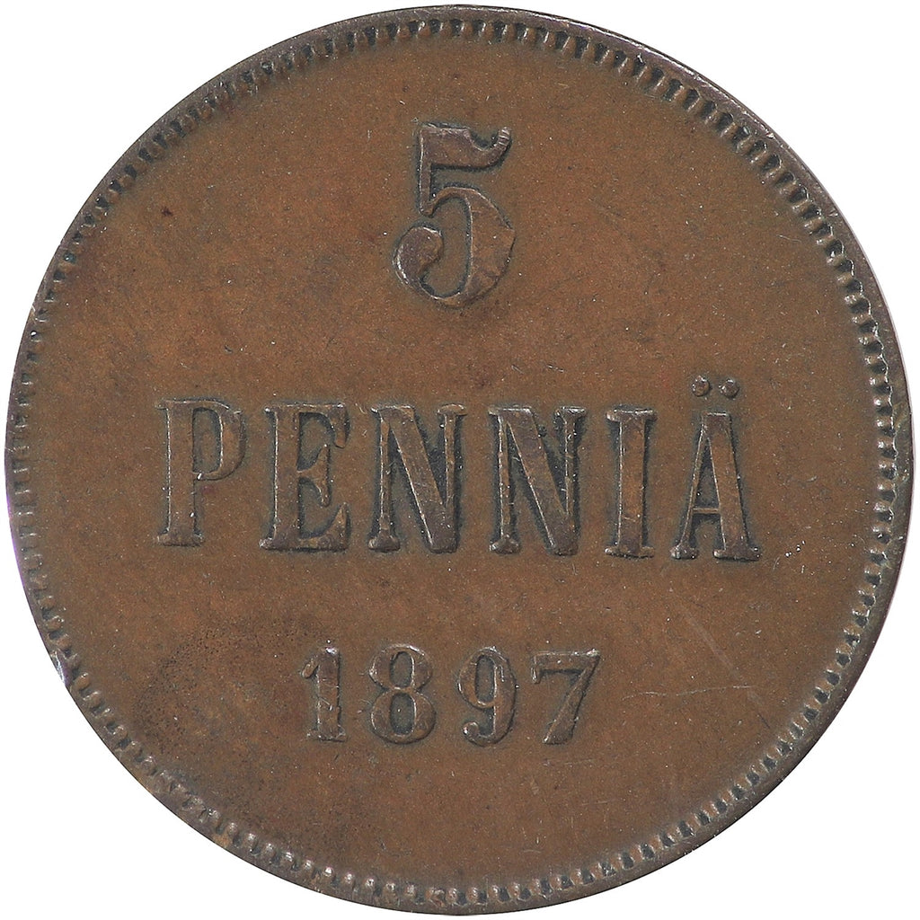 Finland 1897 5 Pennia Extra Fine (EF40) $