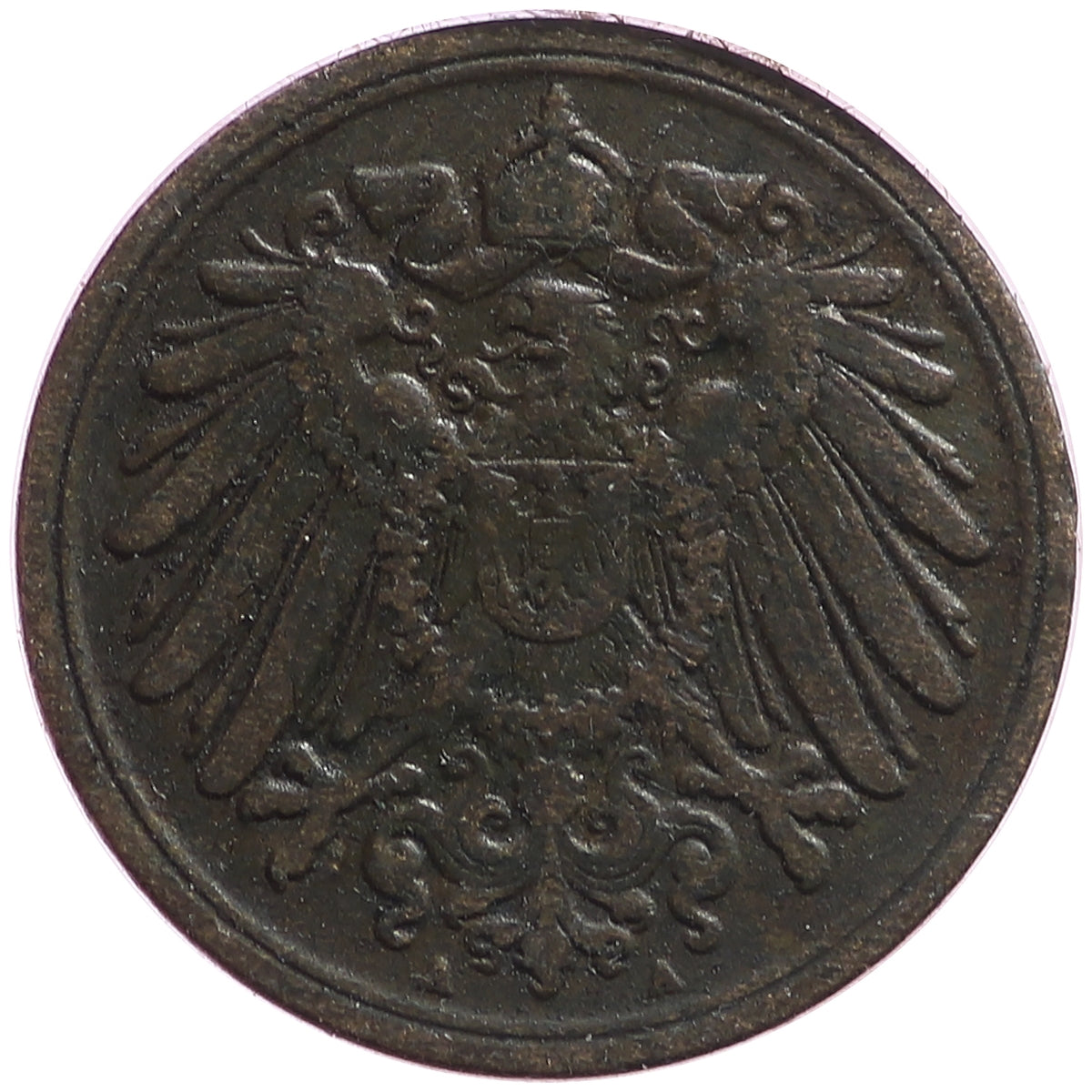 German Empire 1909A Pfennig Extra Fine (EF40)