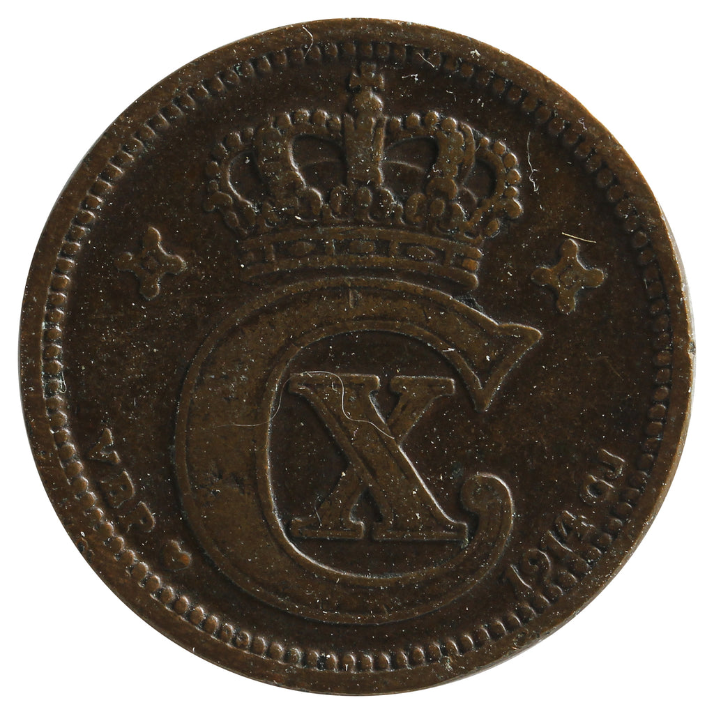 Denmark 1914VBP GJ 2 Ore Extra Fine (EF40)