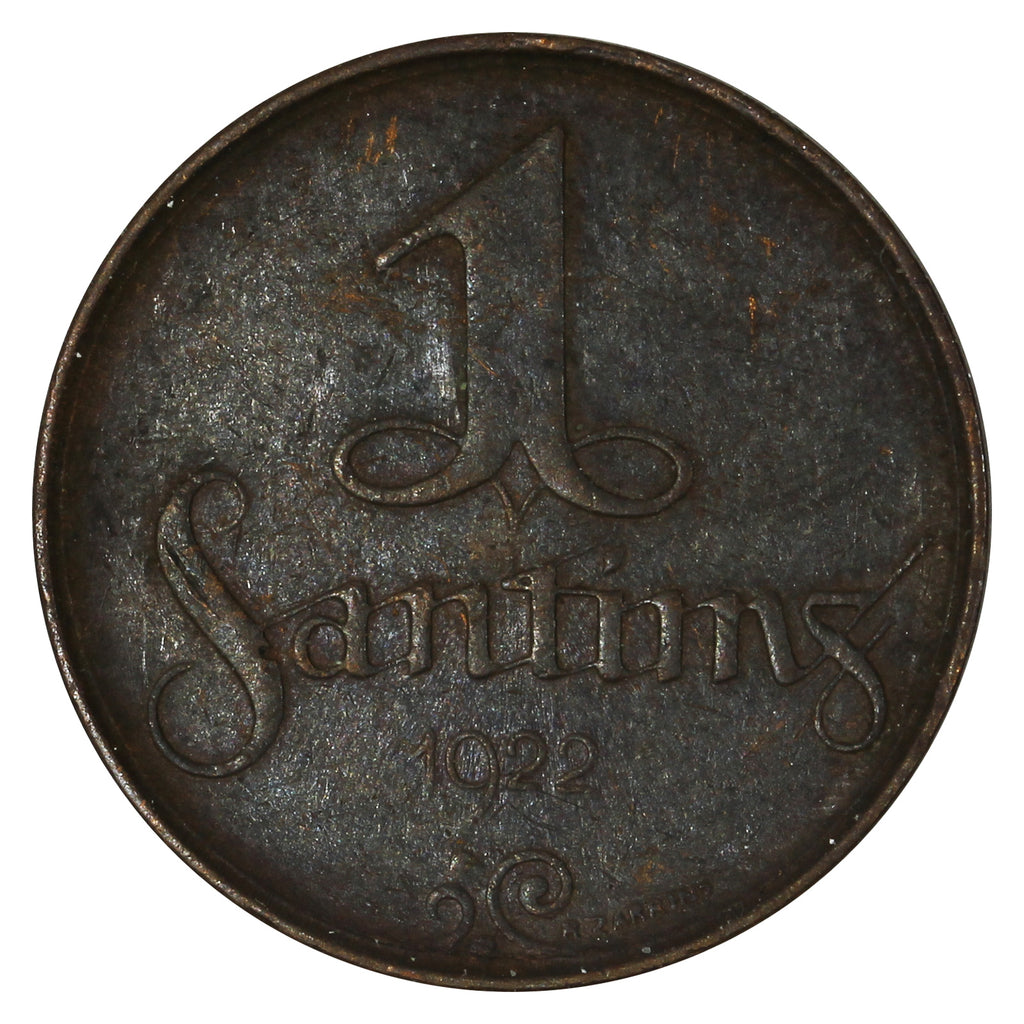 Latvia 1922 1 Santims Extra Fine (EF40)