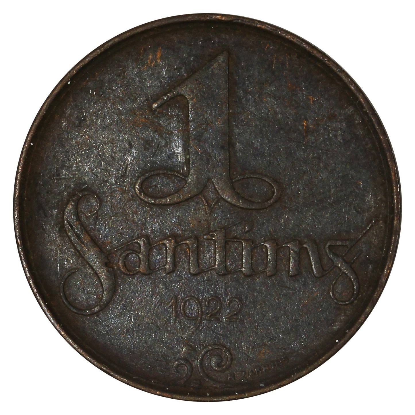 Latvia 1922 1 Santims Extra Fine (EF40)