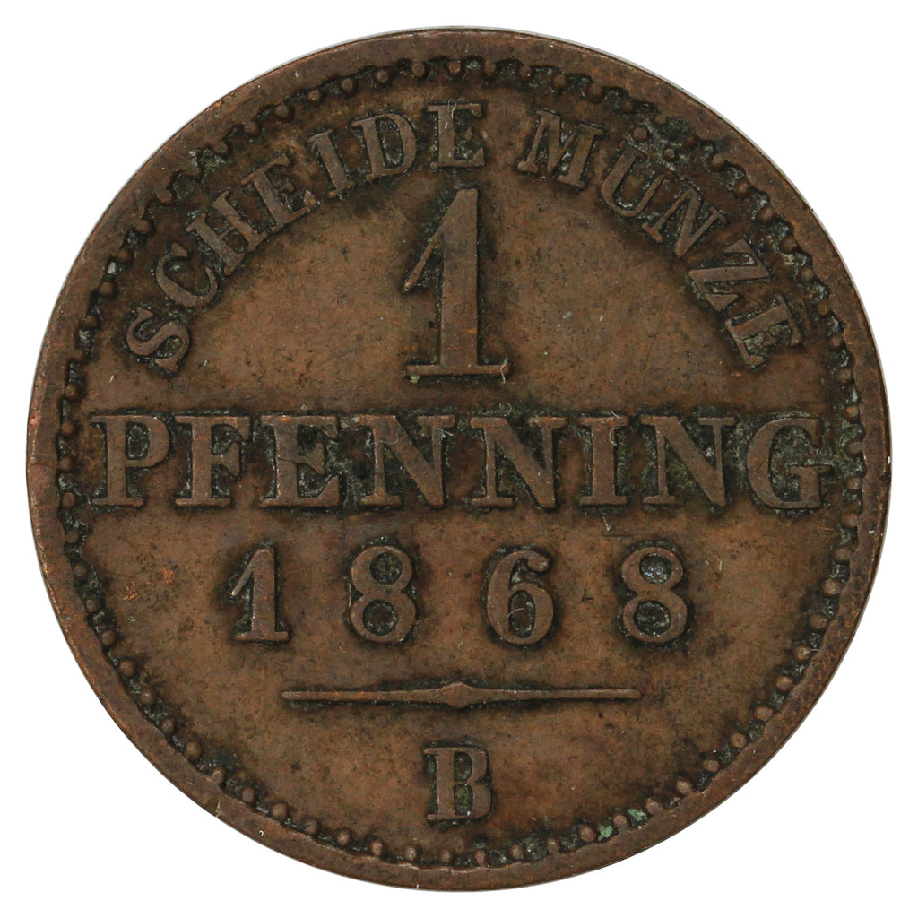 German States 1868B Prussia Pfennig VF-EF (VF30)