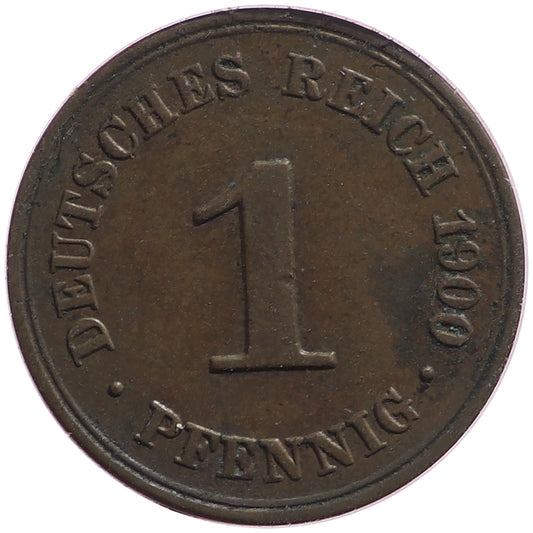 German Empire 1900A Pfennig Extra Fine (EF40)