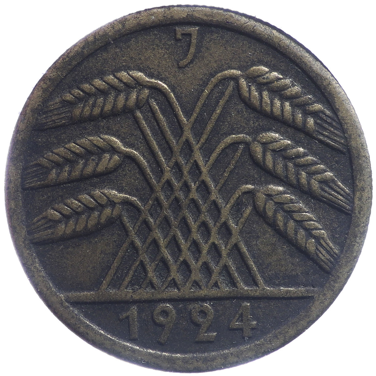 German Weimar Republic 1924J 50 Pfennig VF-EF (VF30)
