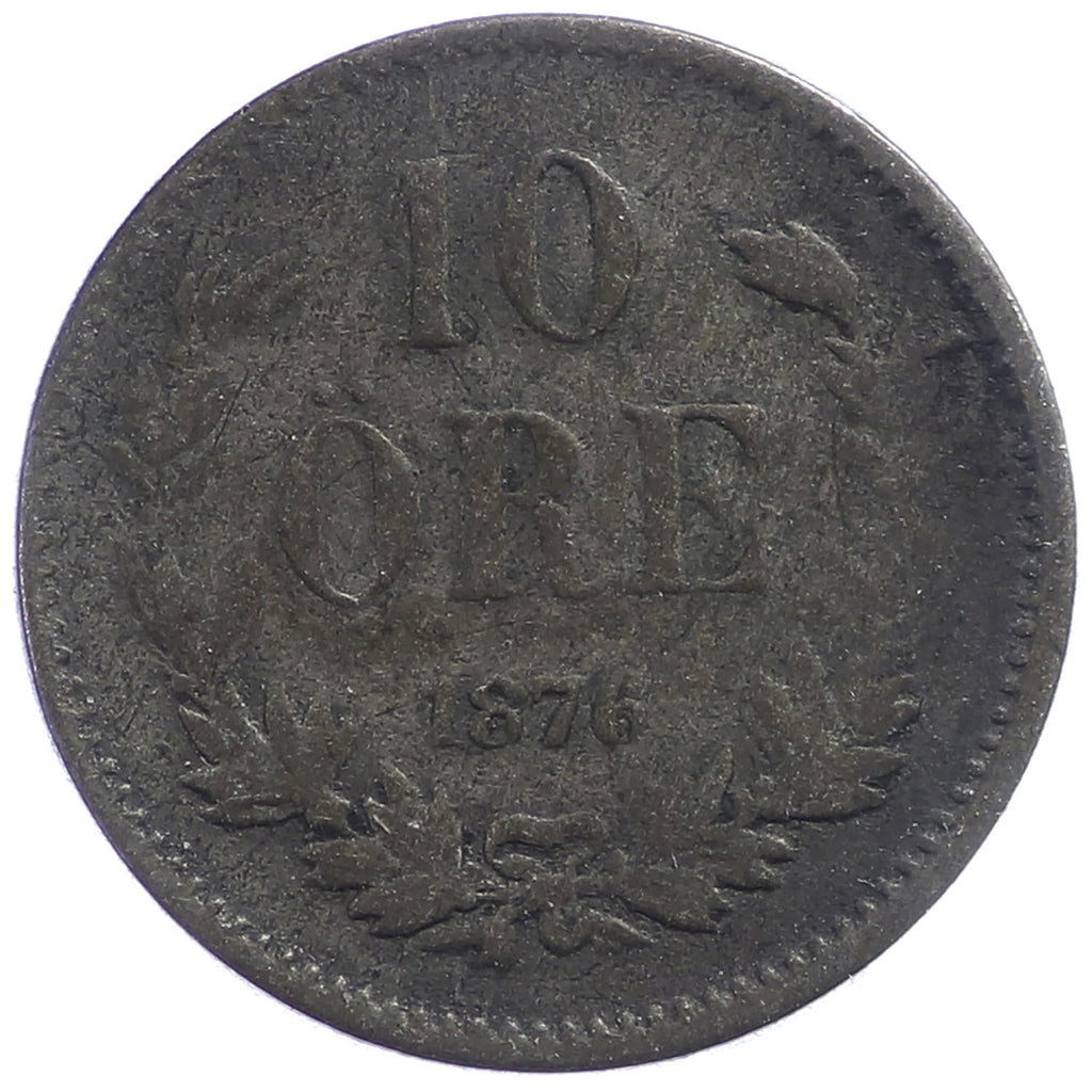 Sweden 1876ST 10 Ore Fine (F12)