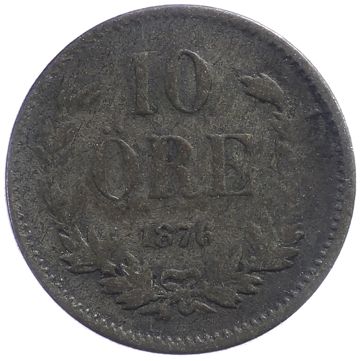 Sweden 1876ST 10 Ore Fine (F12)