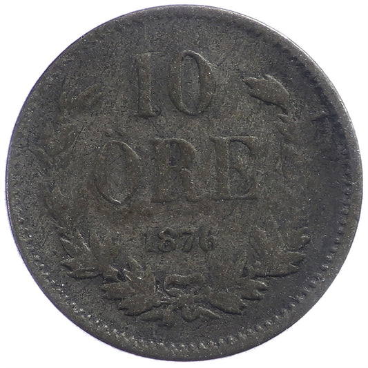 Sweden 1876ST 10 Ore Fine (F12)