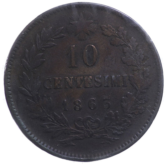 Italy 1863 10 Centesimi Very Fine (VF-20)