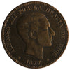 Spain 1877OM 10 Centimos VF-EF (VF30)