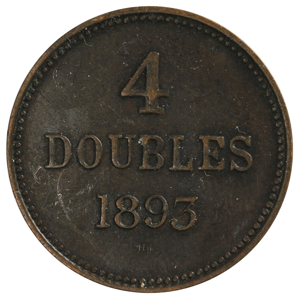Guernsey 1893H 4 Doubles Extra Fine (EF40)