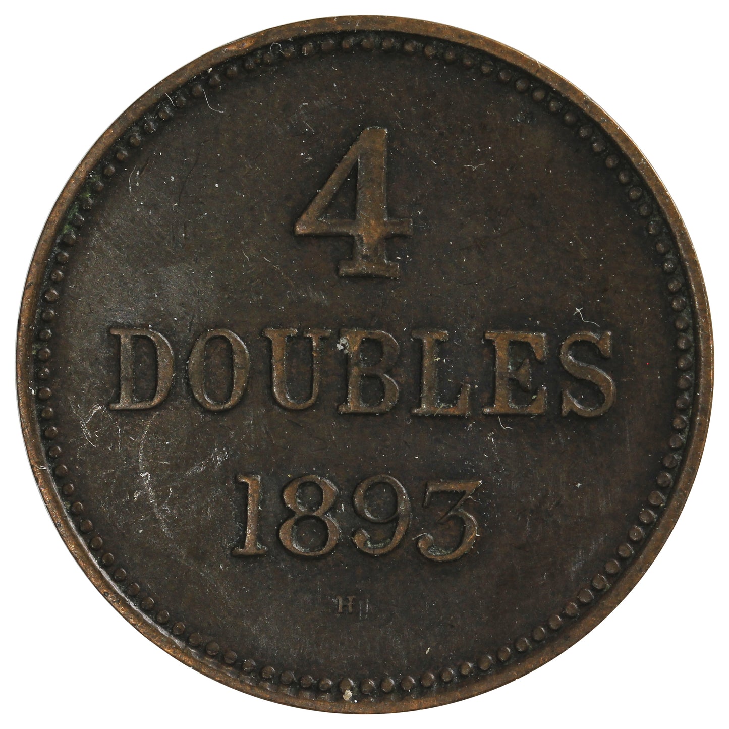 Guernsey 1893H 4 Doubles Extra Fine (EF40)