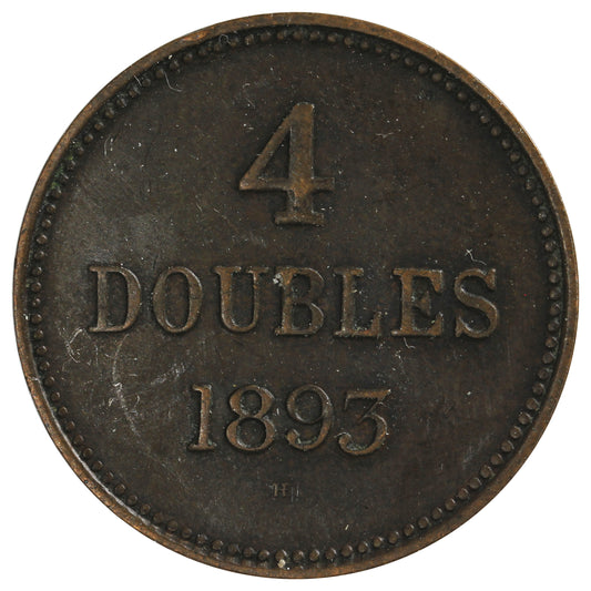 Guernsey 1893H 4 Doubles Extra Fine (EF40)