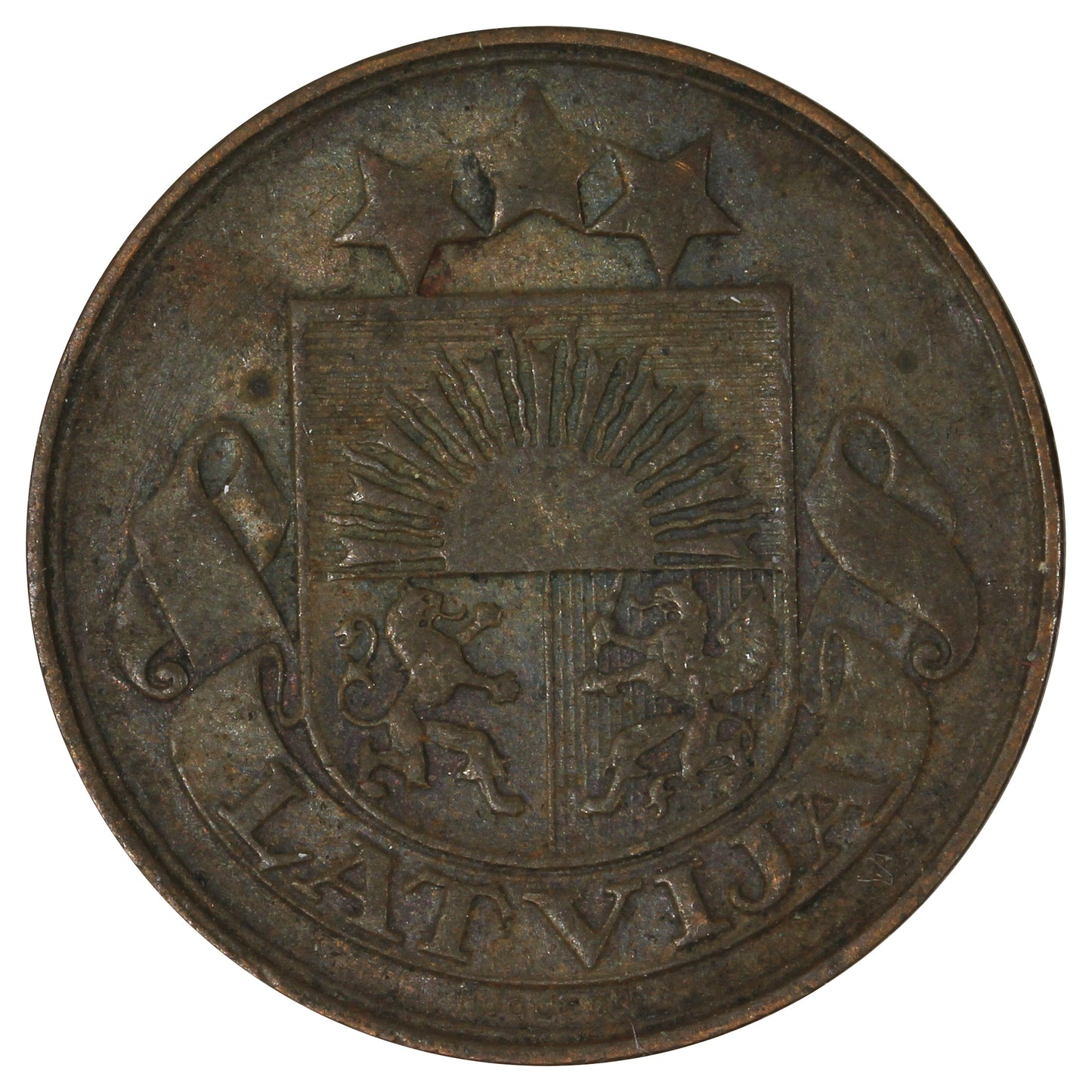 Latvia 1922 Mint Name 5 Santimi Very Fine (VF20)