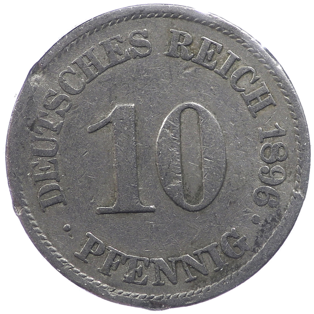 German Empire 1896A 10 Pfennig Extra Fine (EF40)