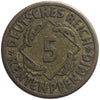German Weimar Republic 1923A 5 Pfennig Extra Fine (EF40)