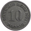 German Empire 1901A 10 Pfennig Extra Fine (EF40)