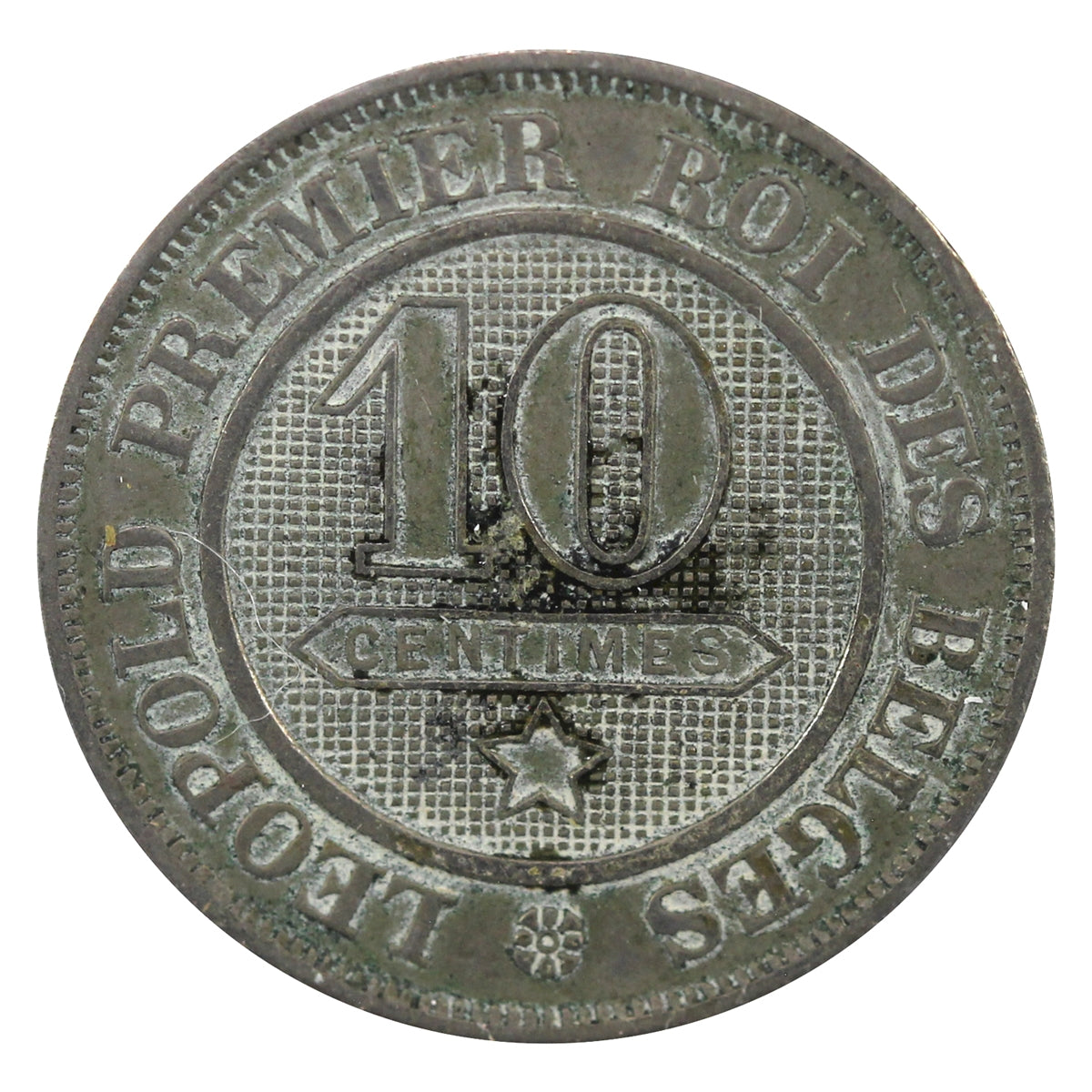 Belgium 1861 10 Centimes Almost Uncirculated (AU50)